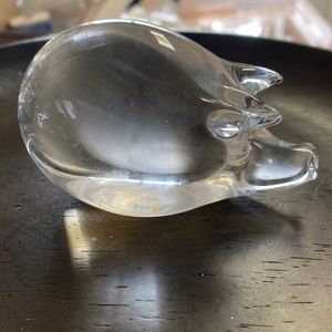 Murano Clear Pig Paperweight
